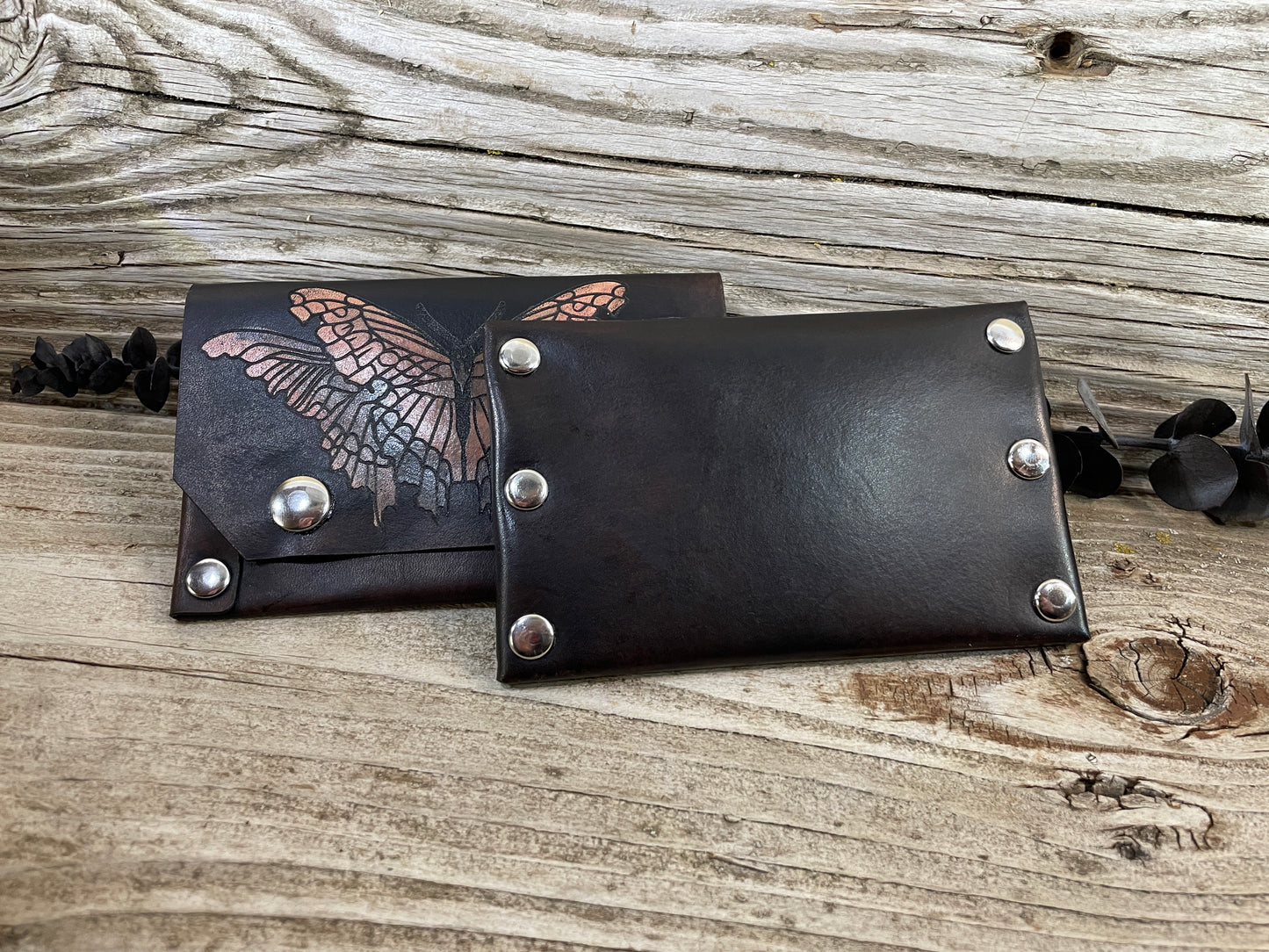 Butterfly Noir Slim Card Wallet