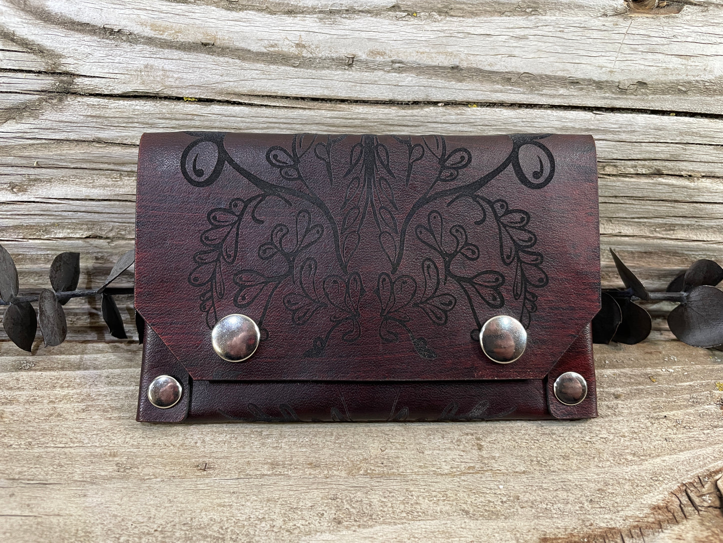 Paisley Motif Slim Card Wallet