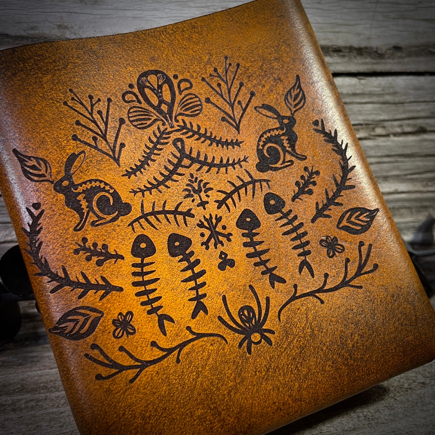 Bunny Bones Leather By-Fold Wallet