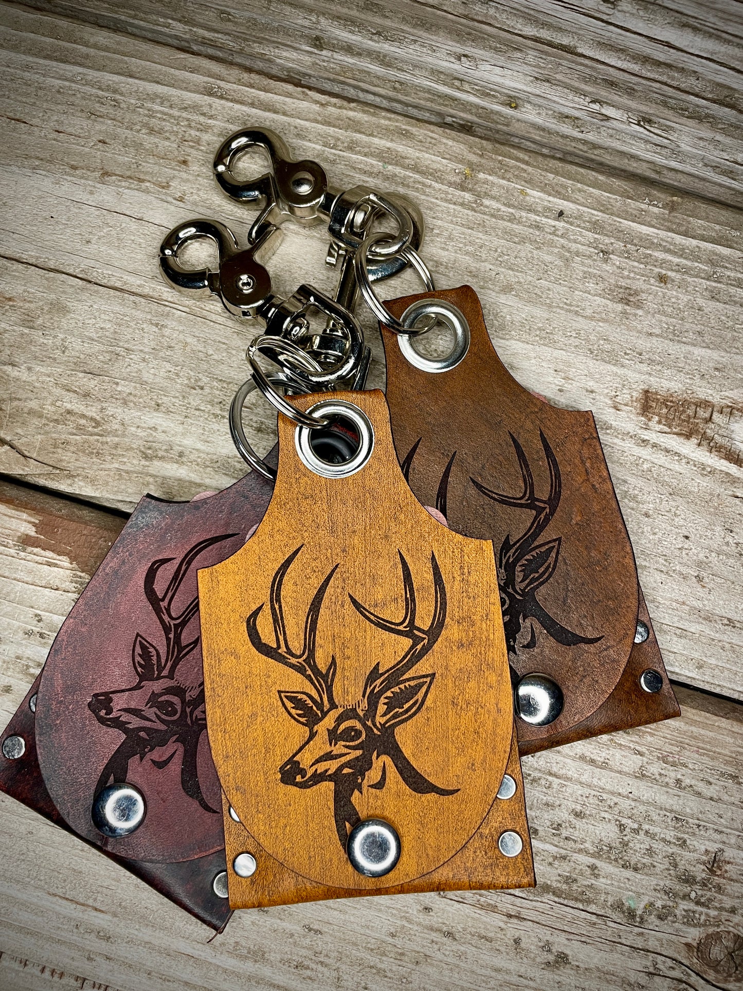 Buck Leather KeyChain Card Wallet