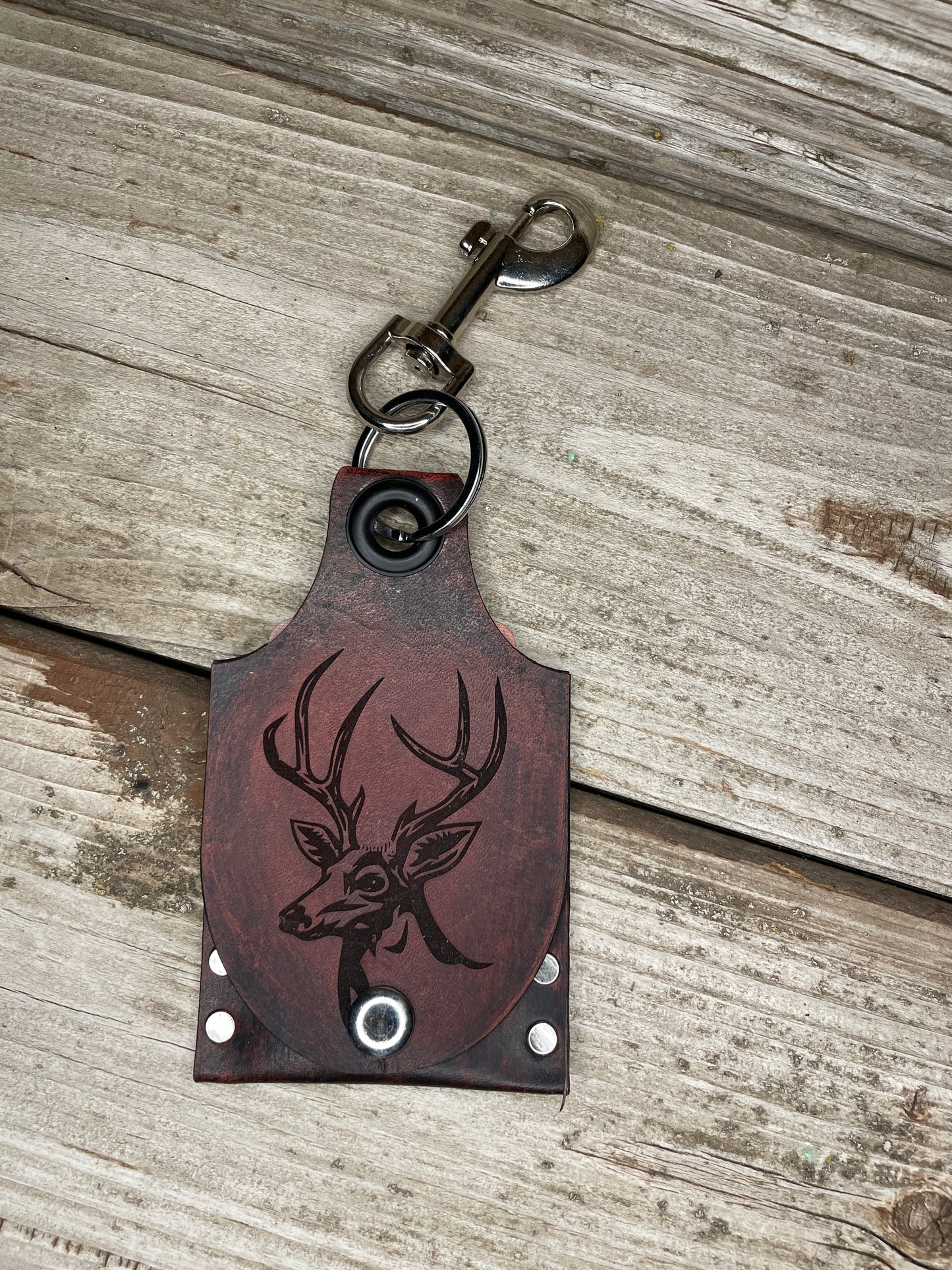 Buck Leather KeyChain Card Wallet