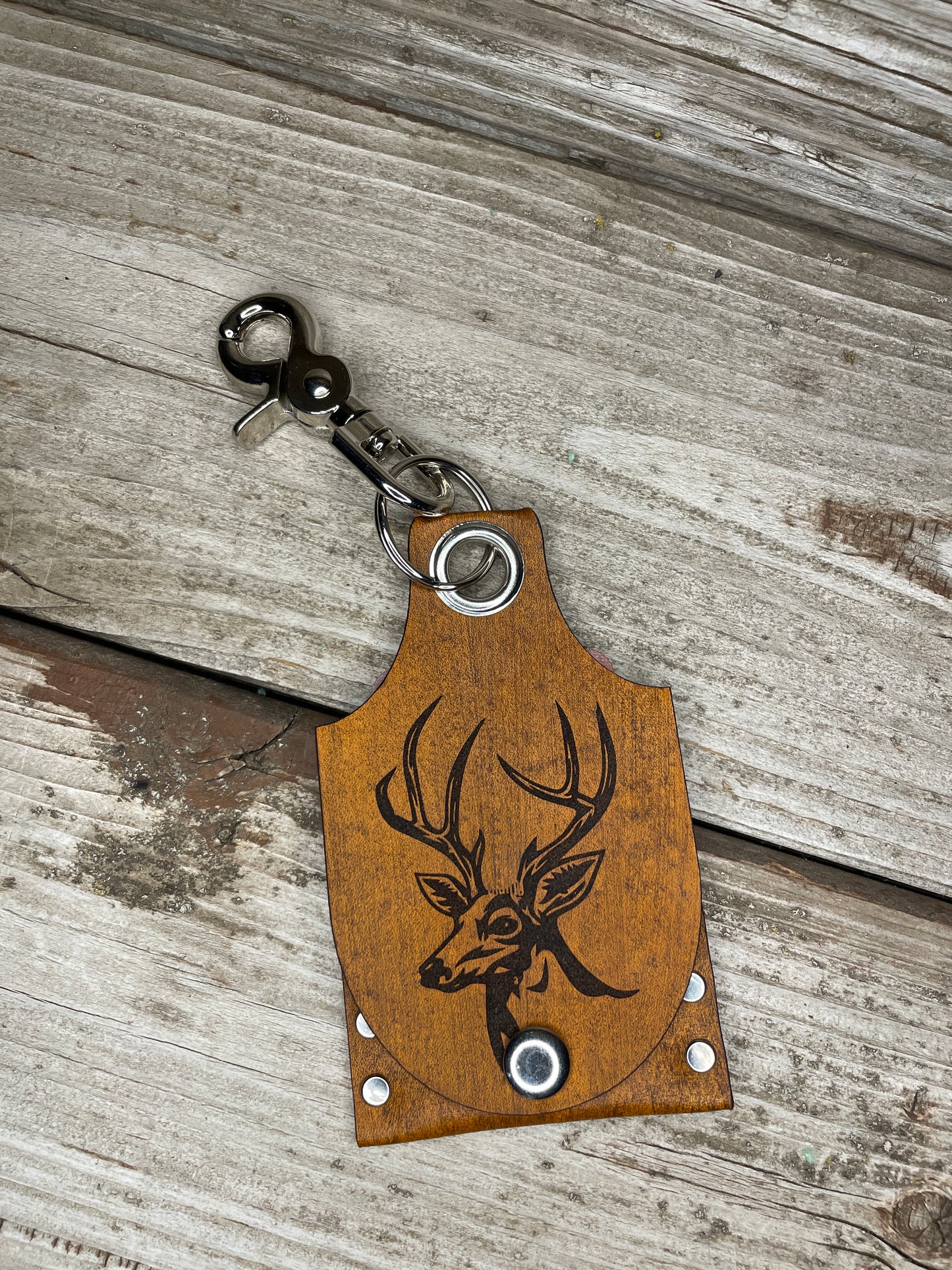 Buck Leather KeyChain Card Wallet