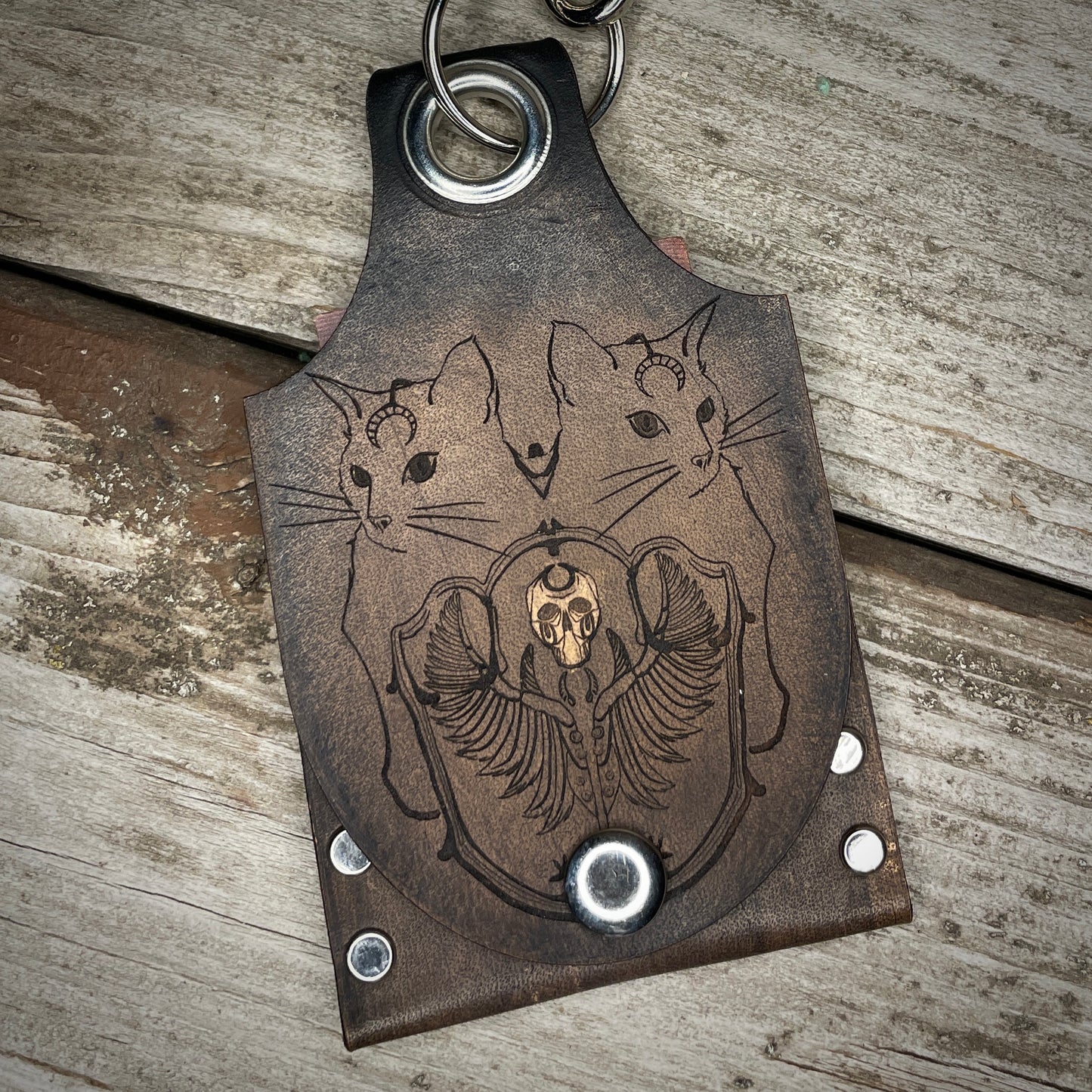 Bringer of Death(cat) Leather KeyChain Card Wallet