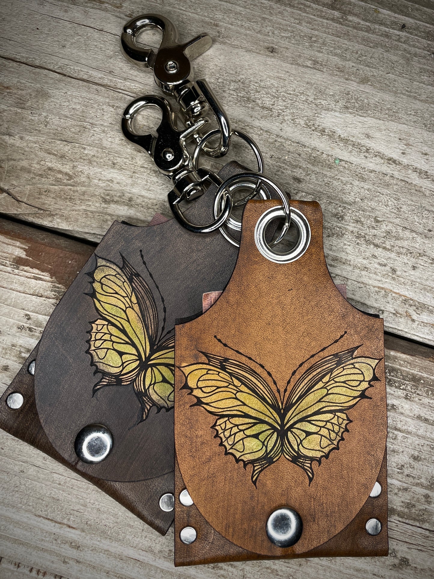 Butterfly Leather KeyChain Card Wallet
