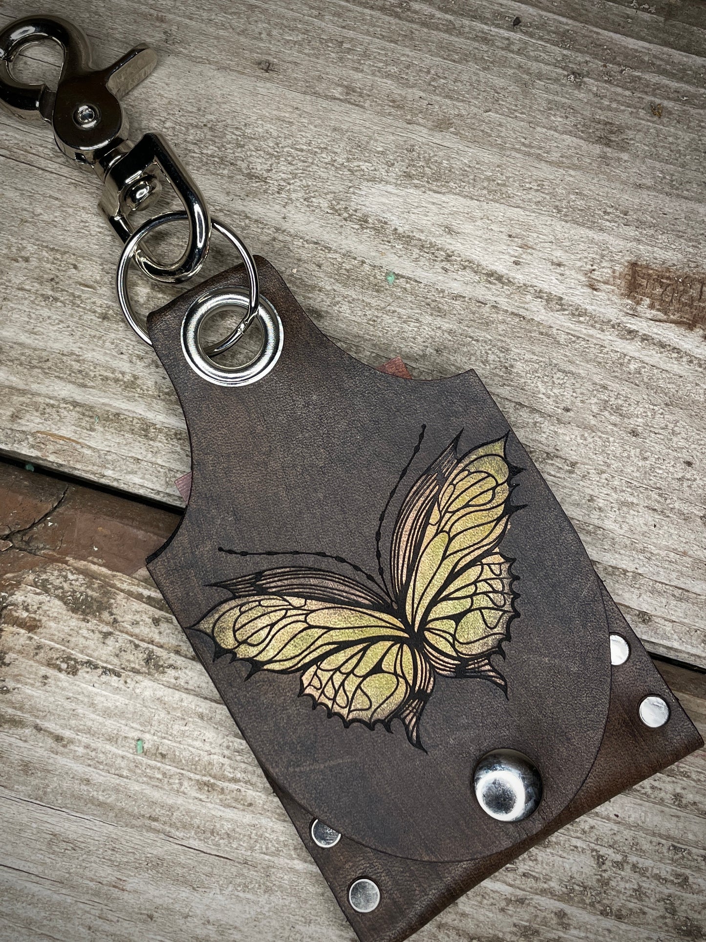 Butterfly Leather KeyChain Card Wallet