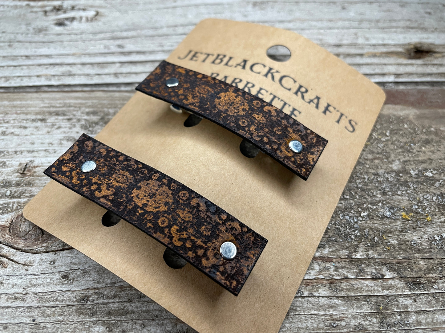 Small Leather Barrettes