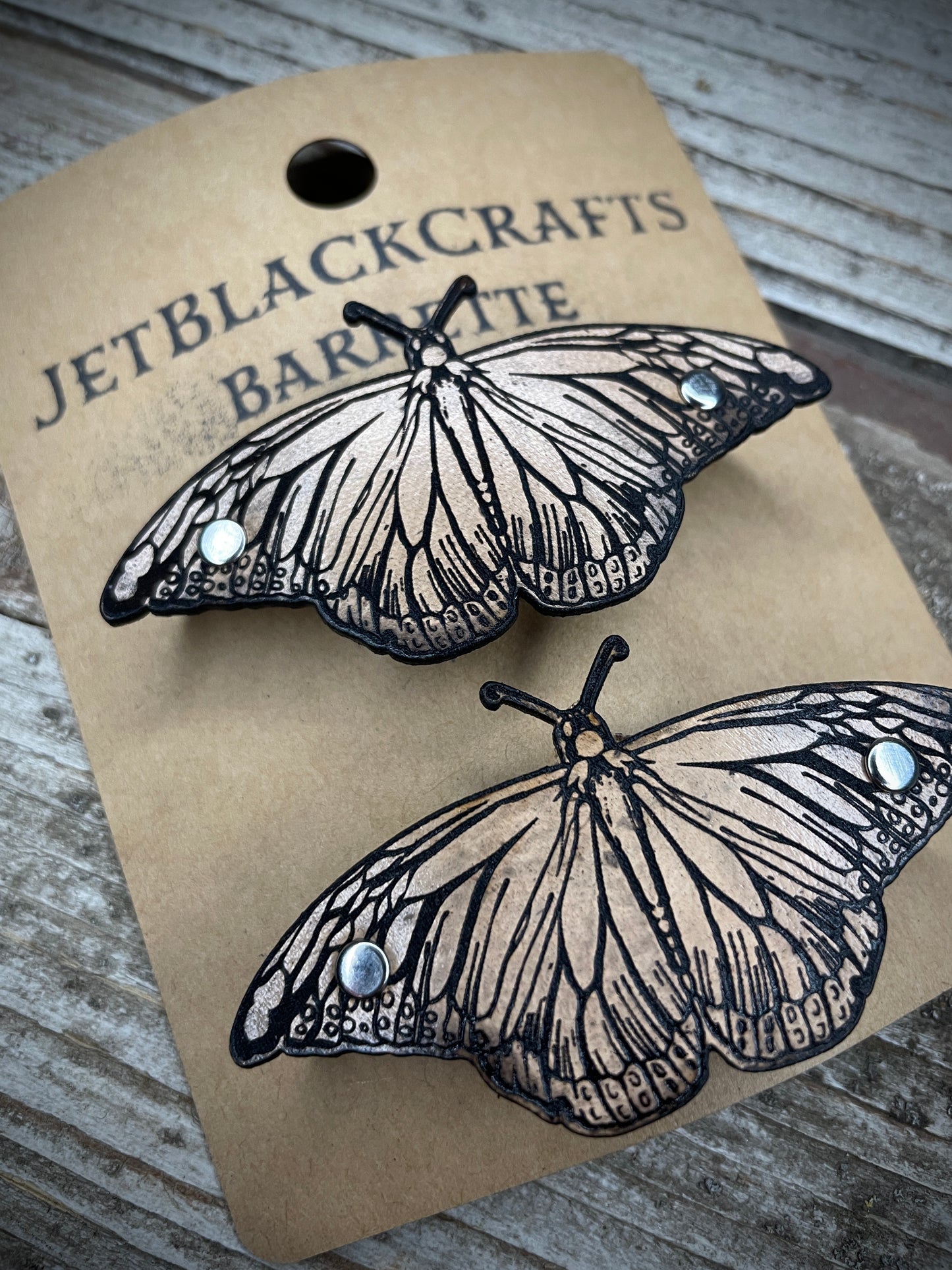 Small Leather Barrettes