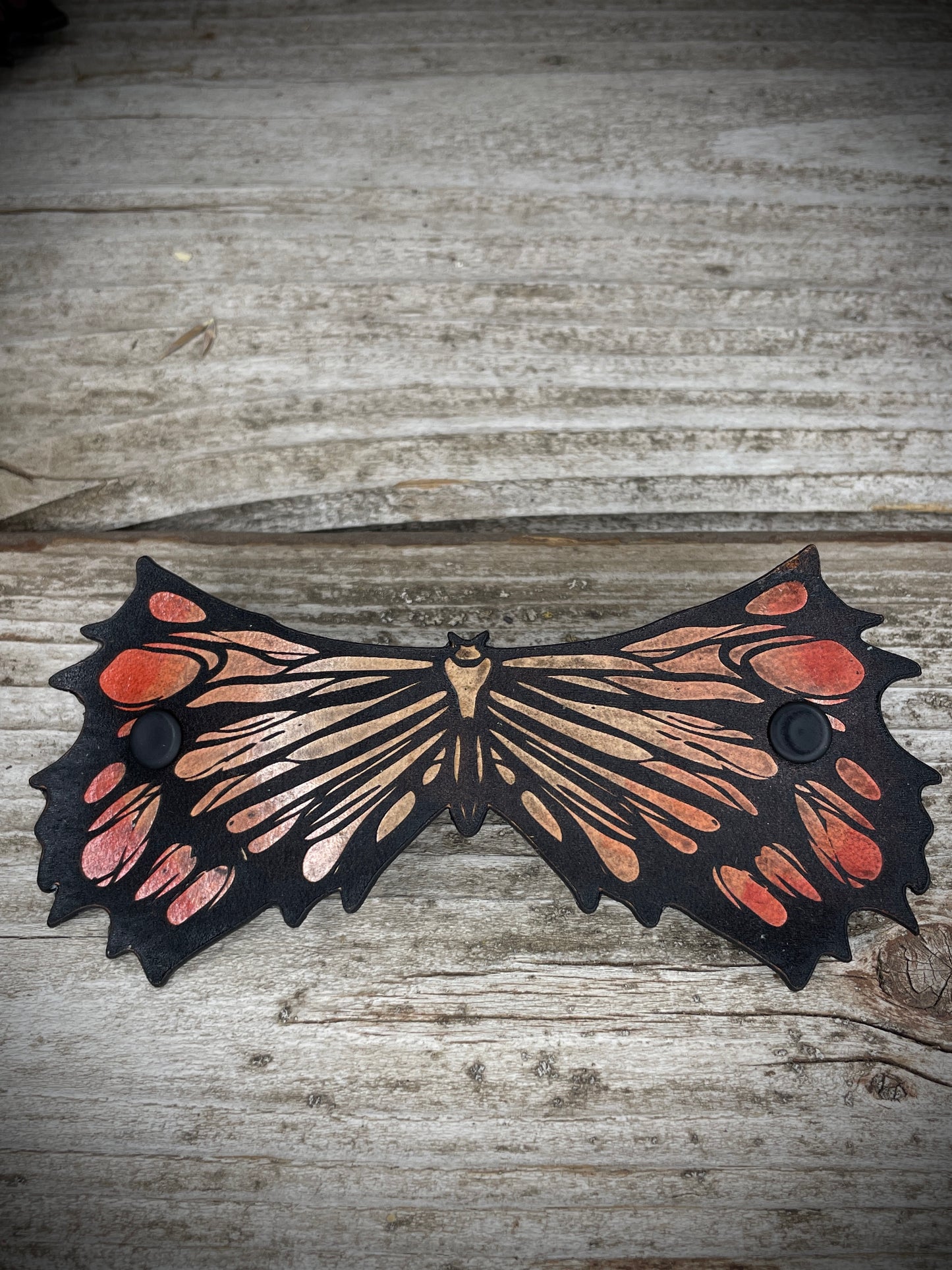 Dark Wings Leather Hair Barrette
