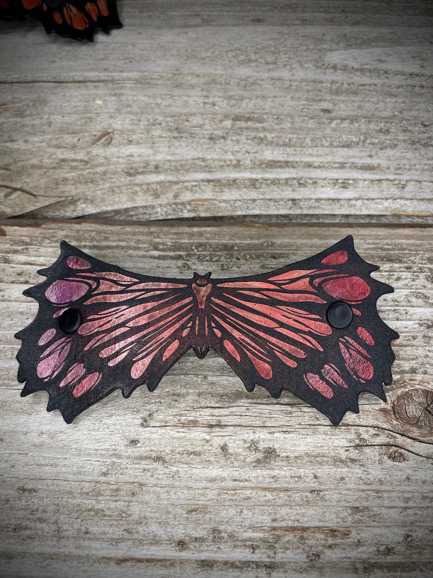 Dark Wings Leather Hair Barrette