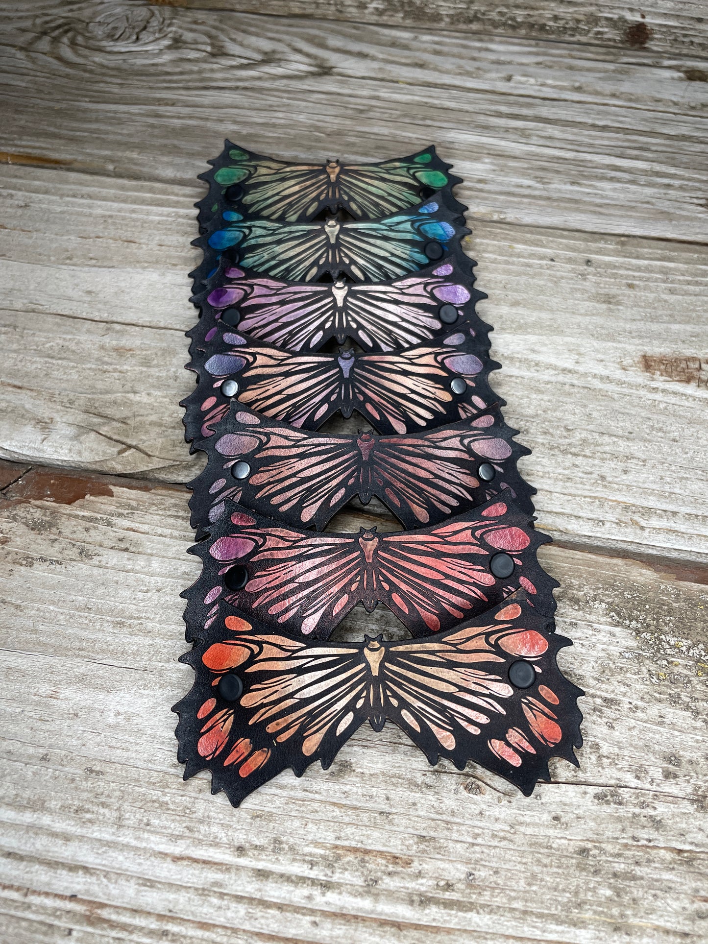 Dark Wings Leather Hair Barrette