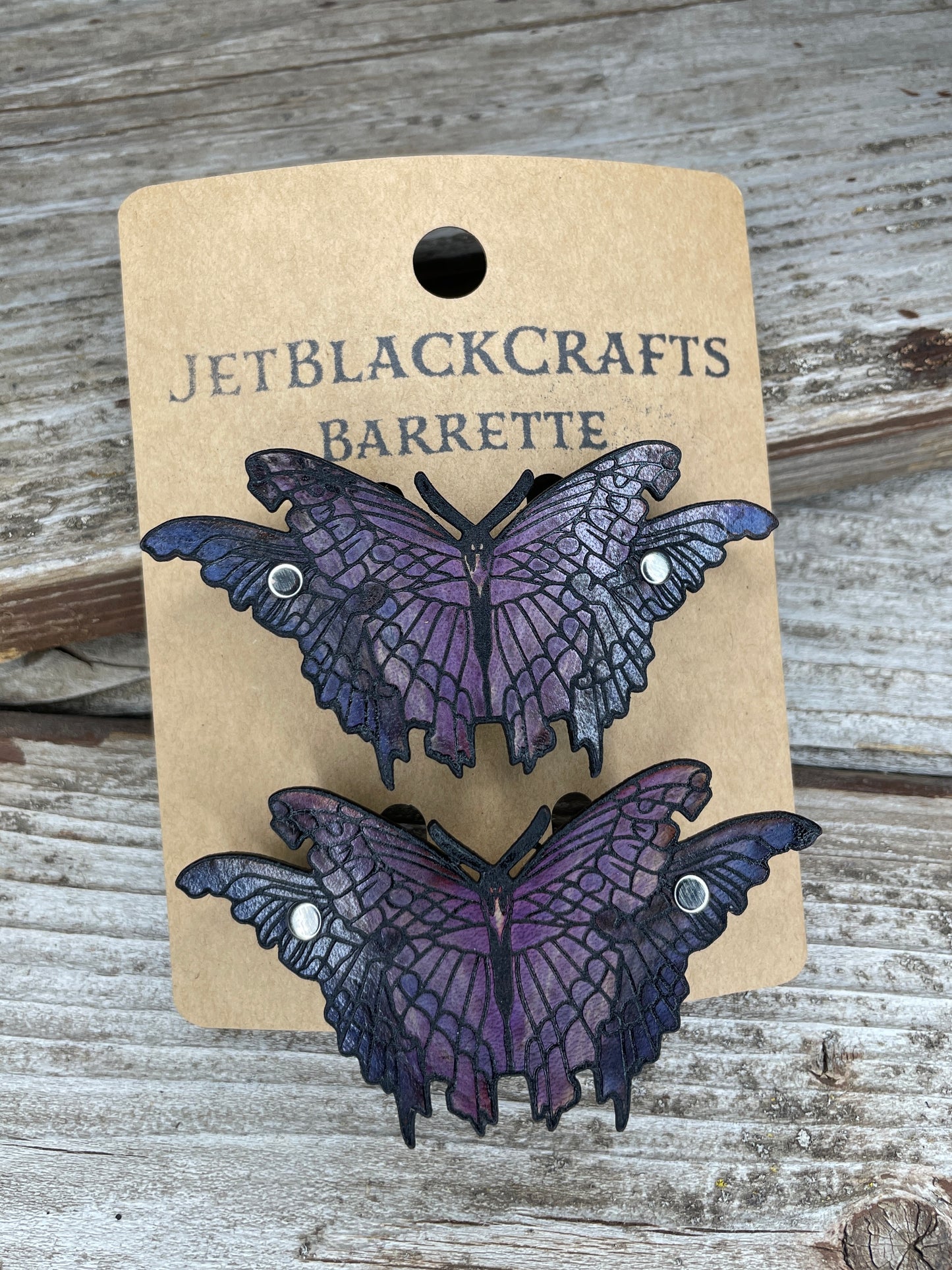 Small Leather Barrettes