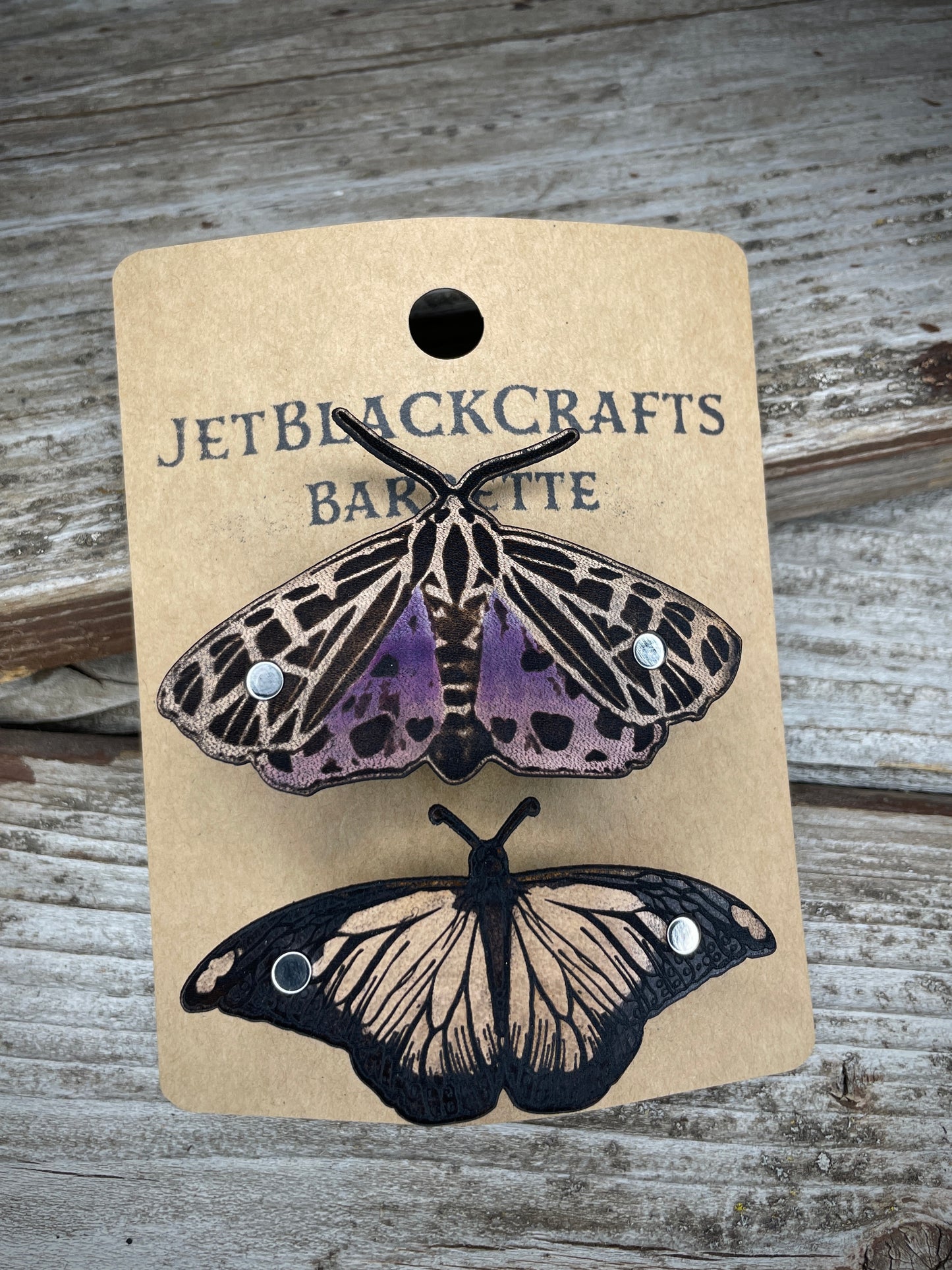 Small Leather Barrettes