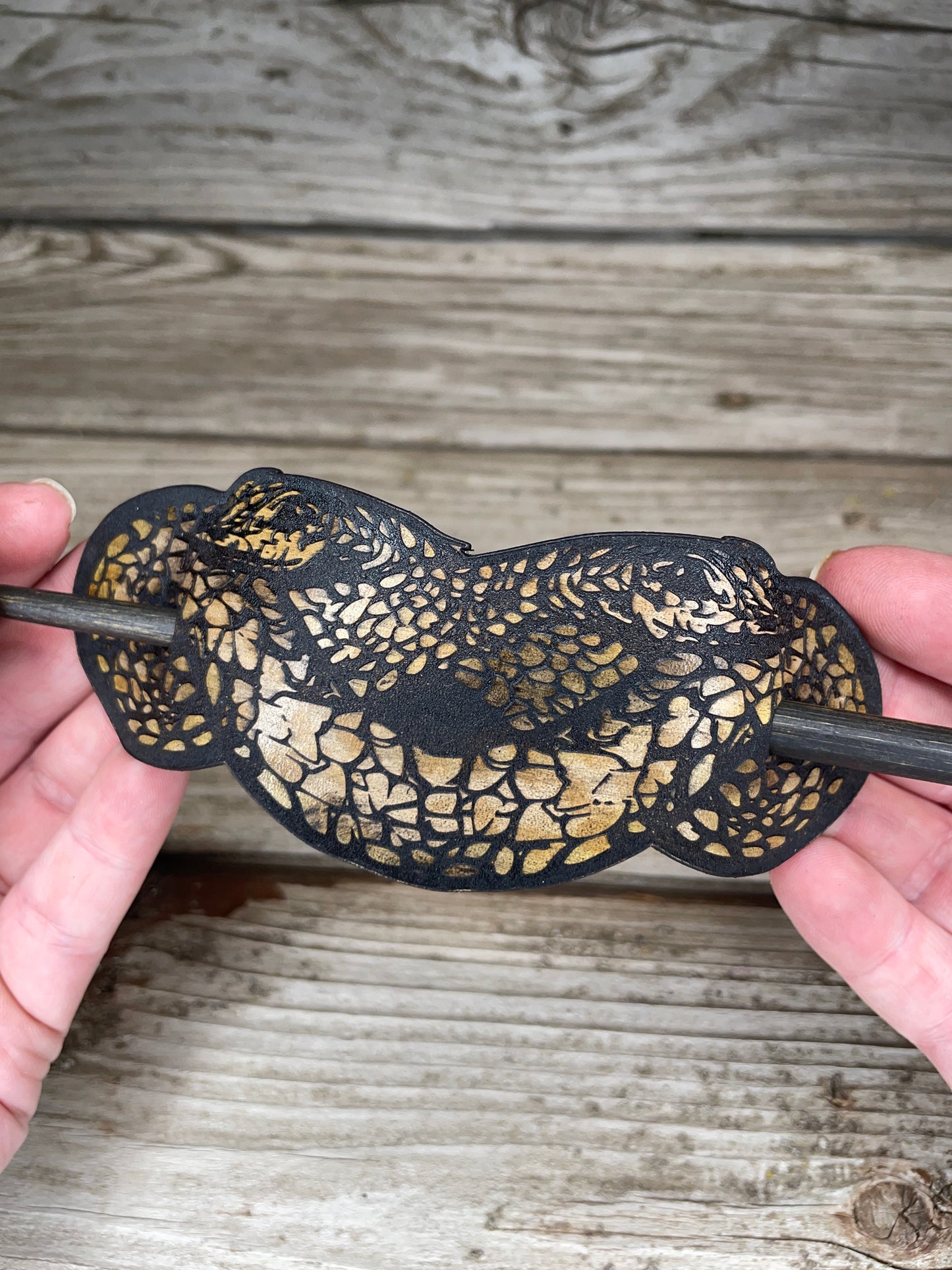 Twisted Serpent Leather Hair Pin