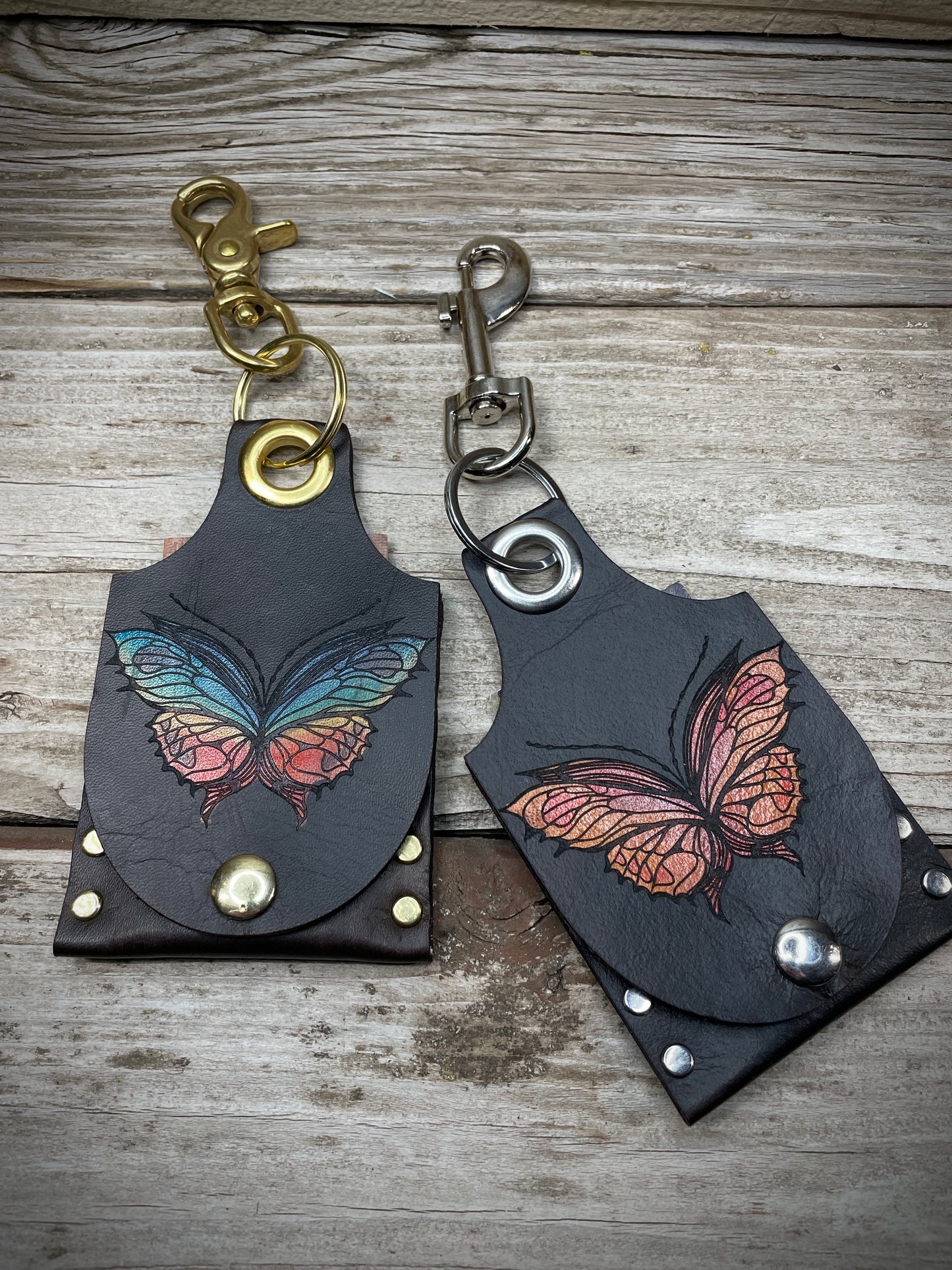 Butterfly Leather KeyChain Card Wallet
