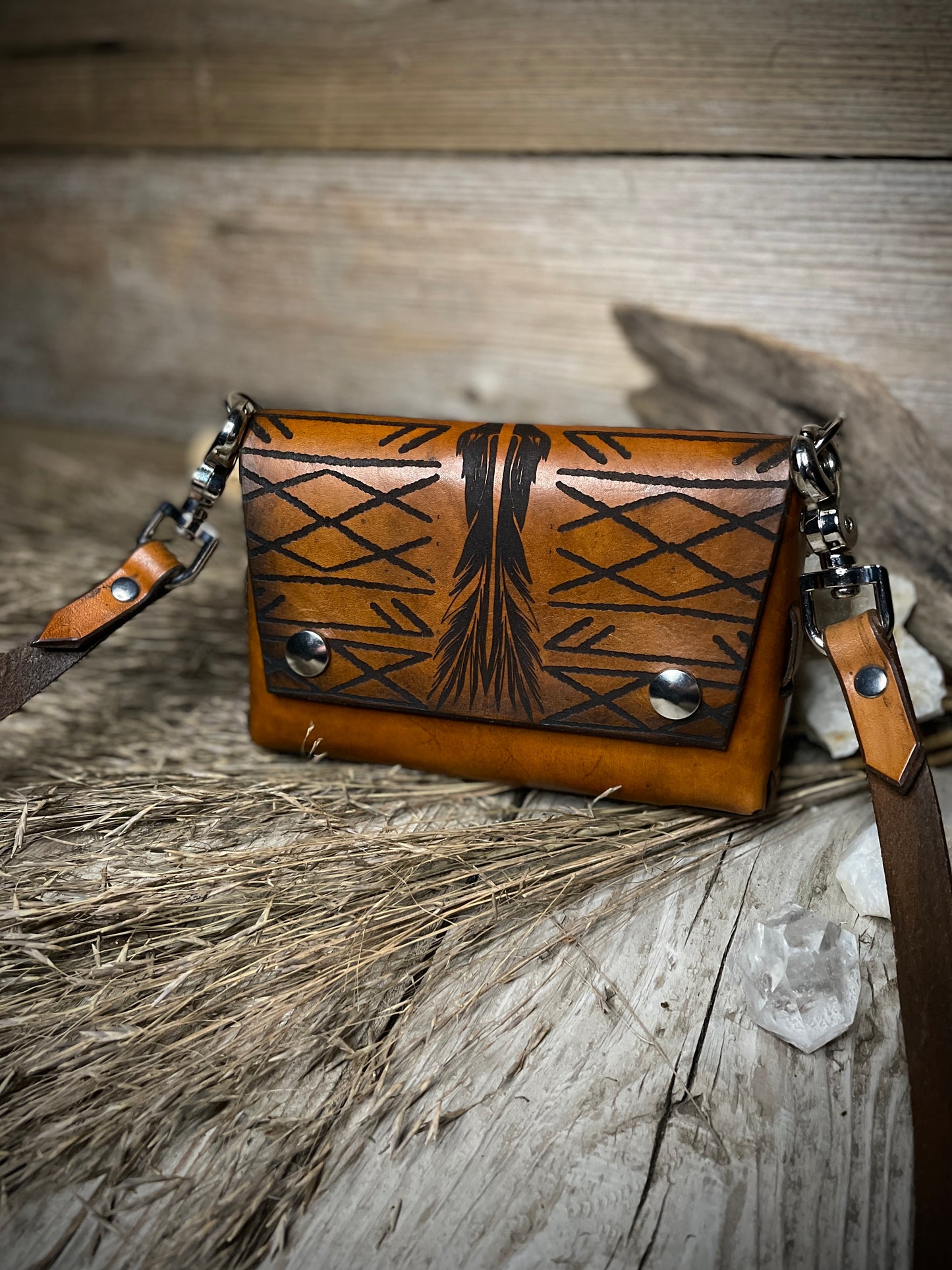 Rune Leather Crossbody Belt Bag