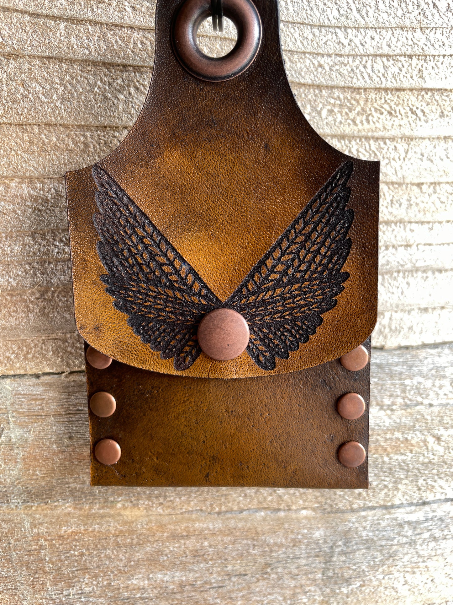 Wings Leather Keychain Card Wallet