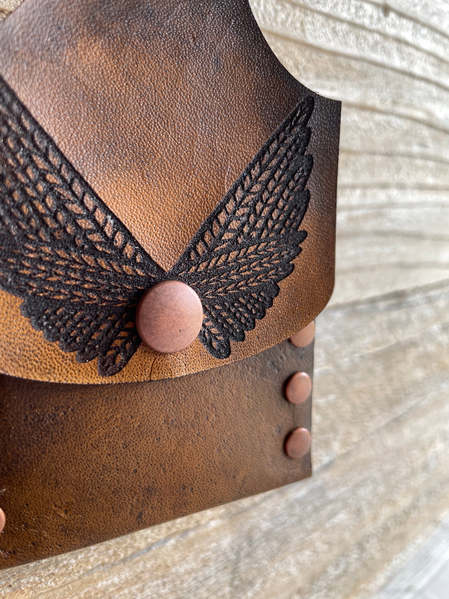 Wings Leather Keychain Card Wallet