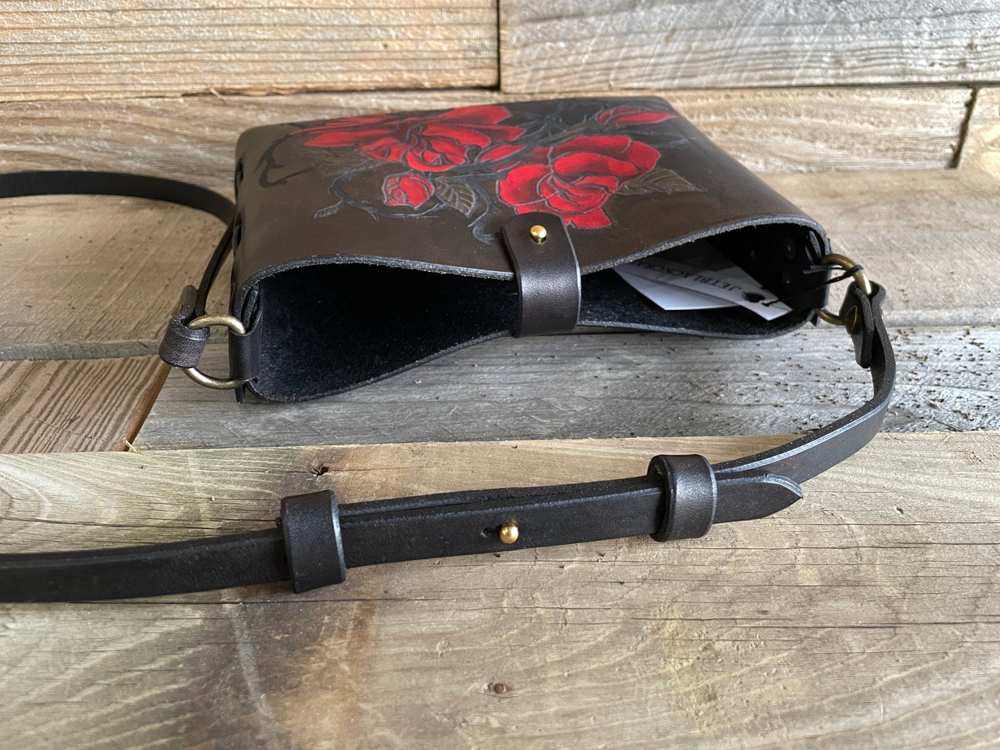 Red Thorn of Roses Leather Bag