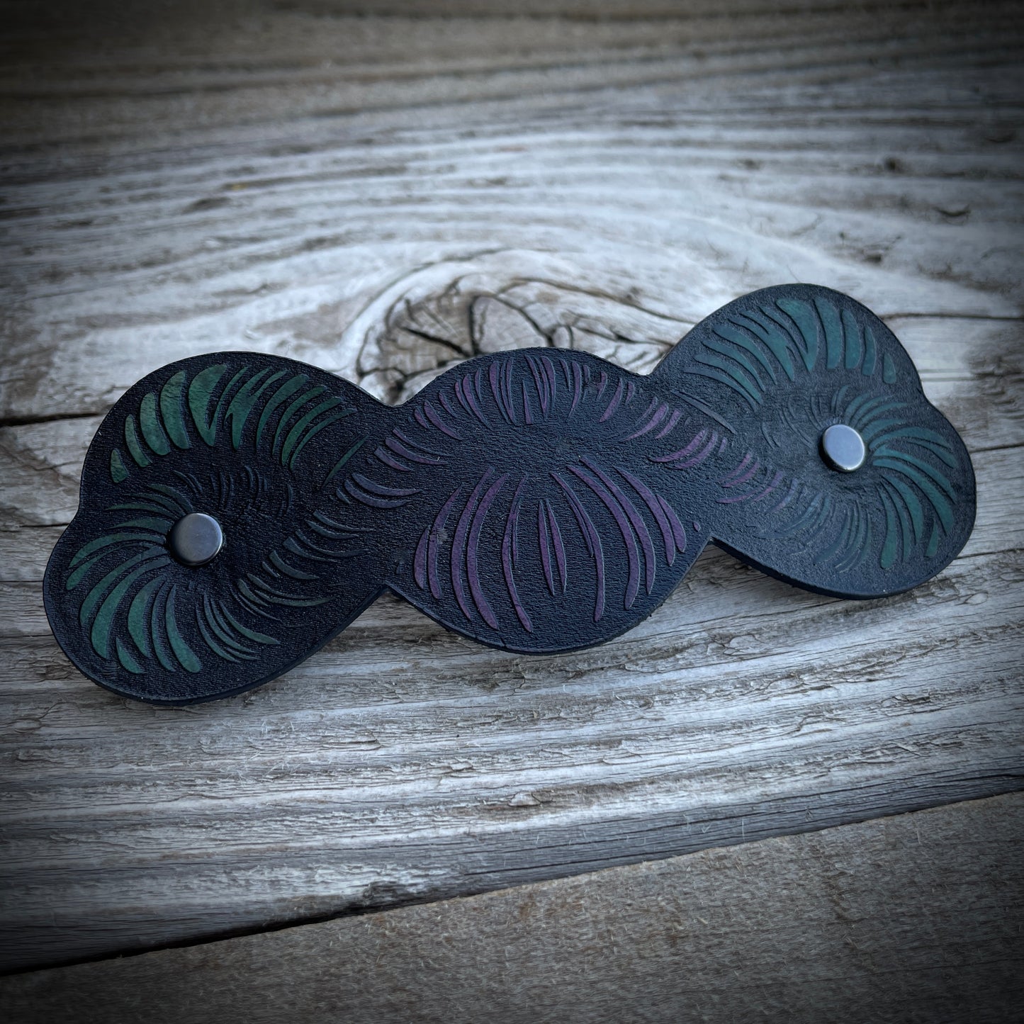 Coiled Leather Hair Barrette