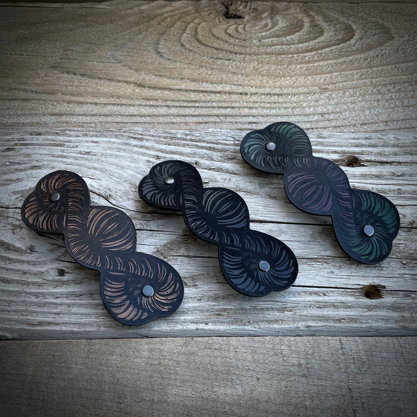 Coiled Leather Hair Barrette