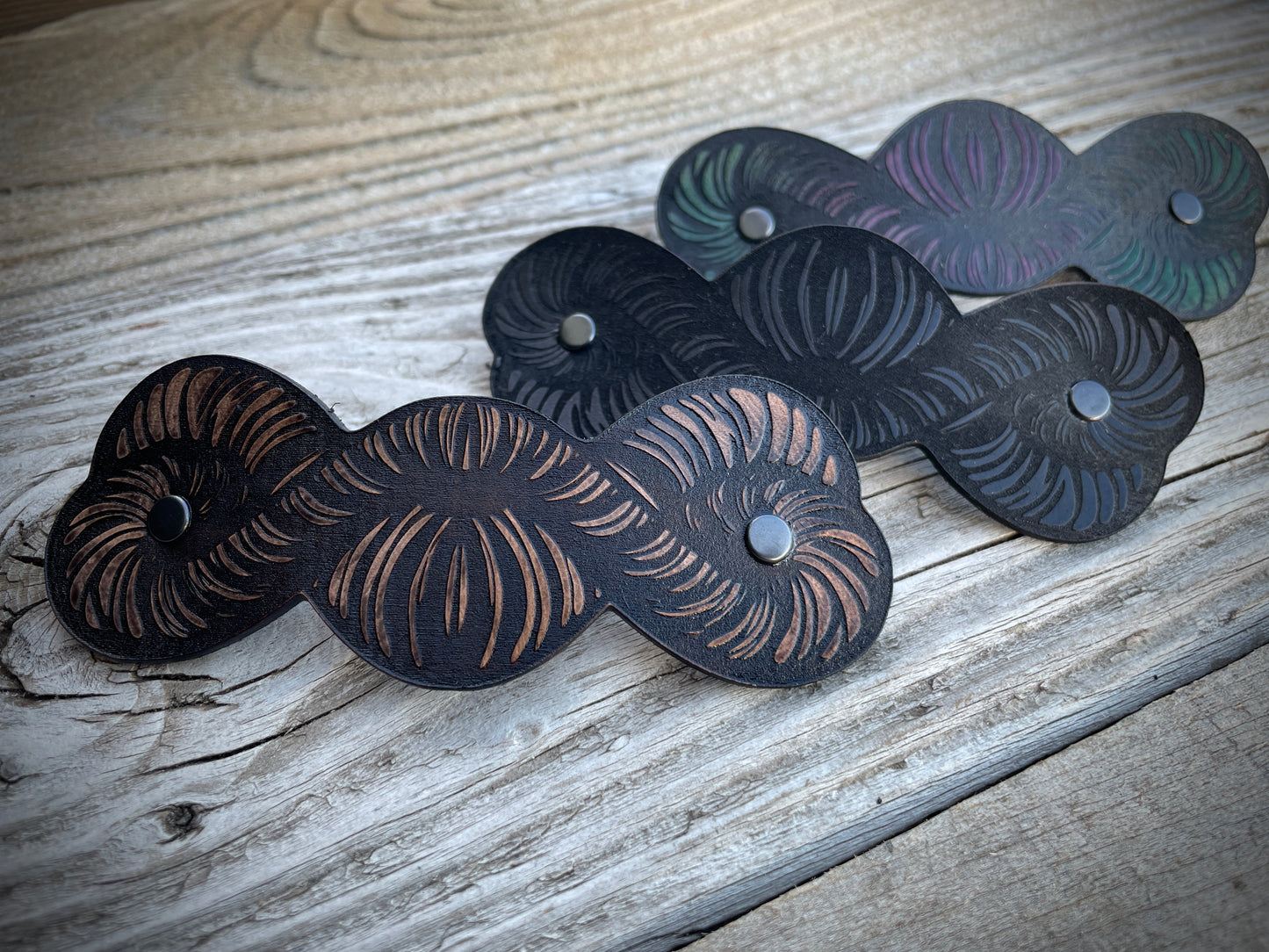 Coiled Leather Hair Barrette