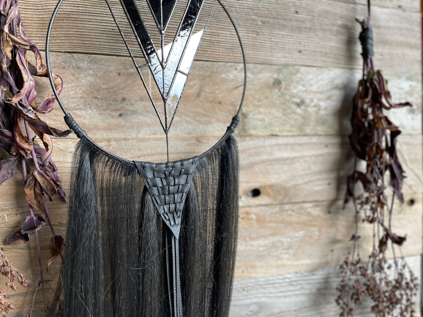 Woven Leather Stained glass Moonlight Catcher Wall Art