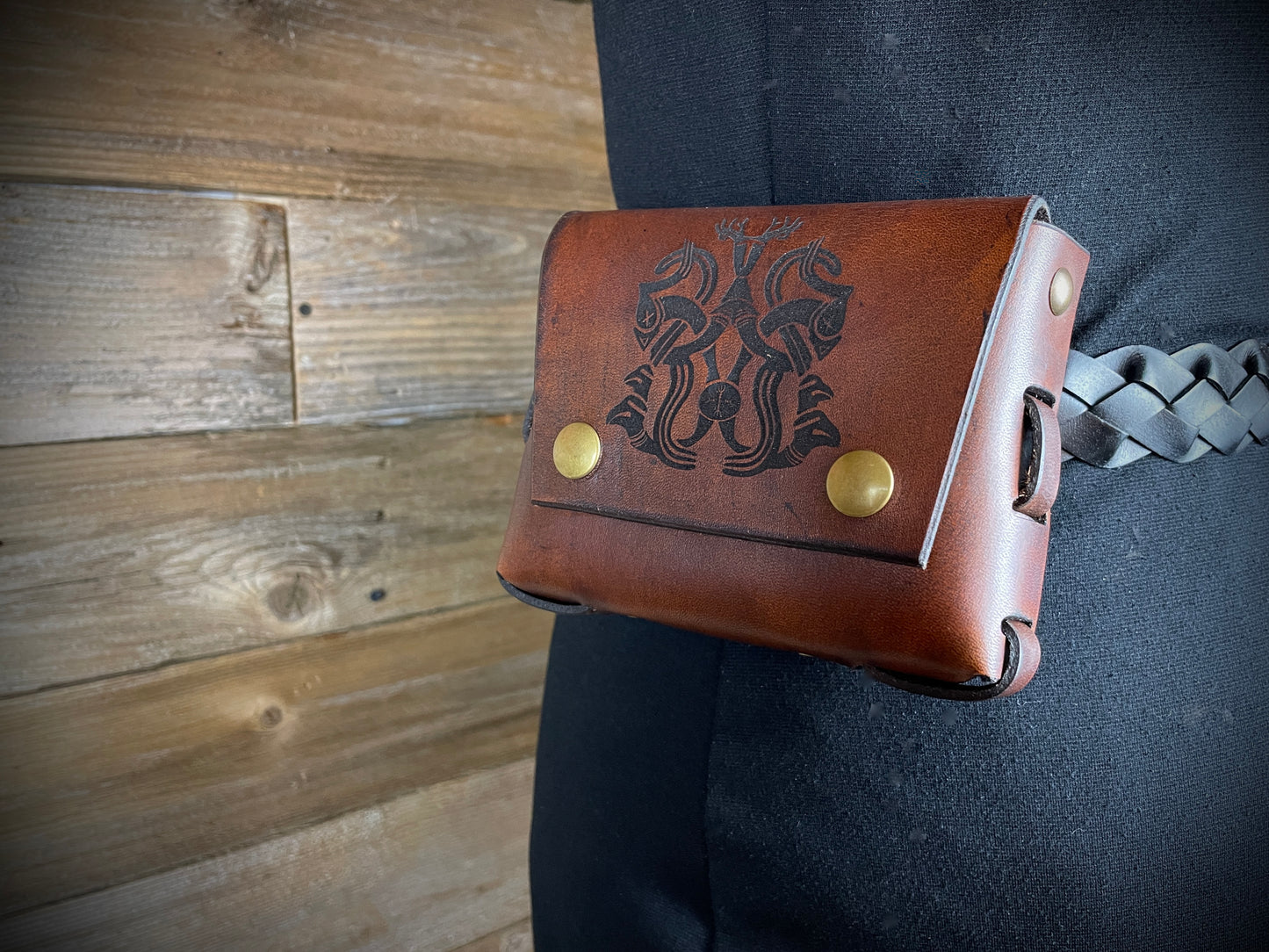 Norse Deer Brown Belt Bag