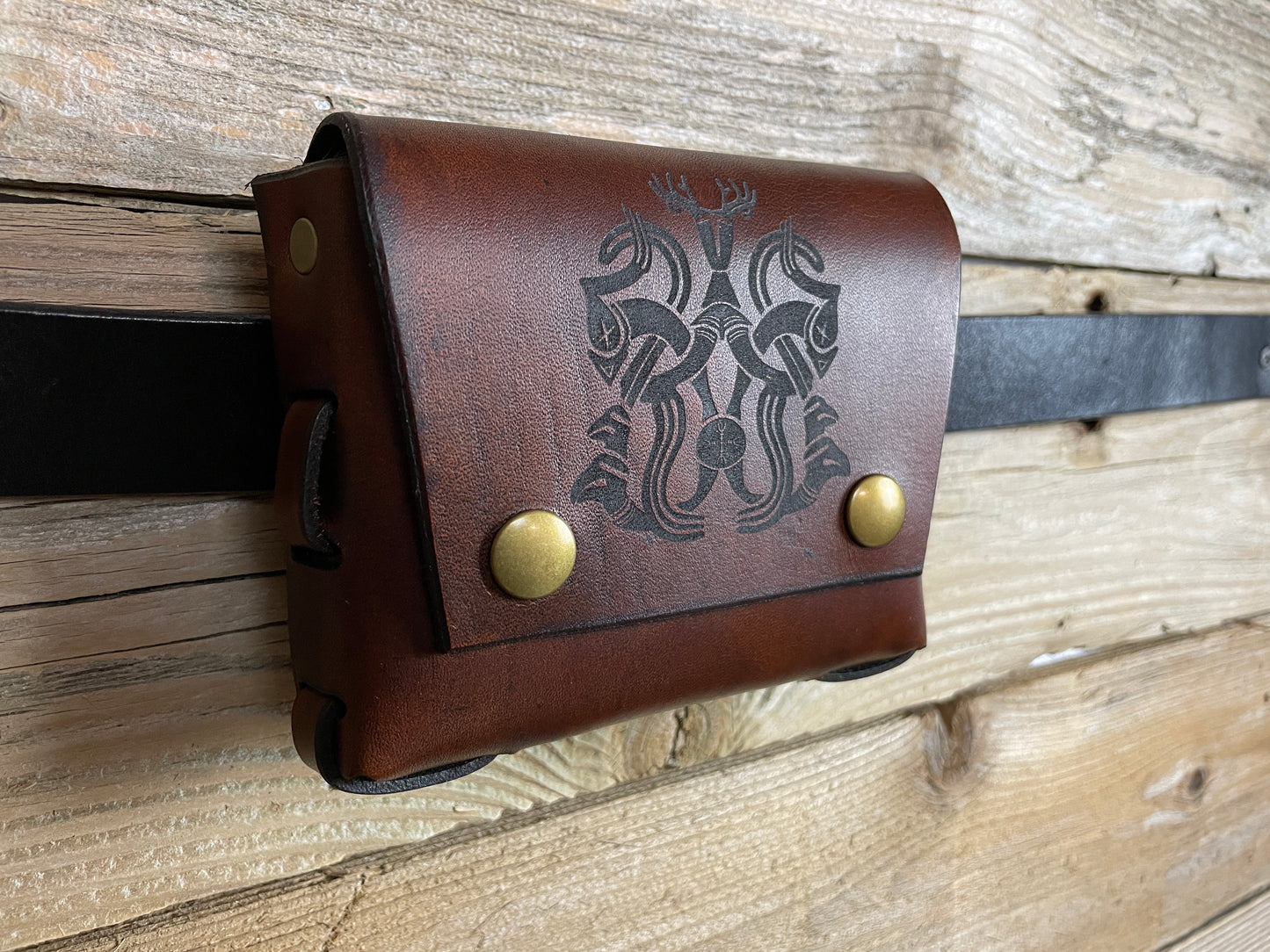 Norse Deer Brown Belt Bag