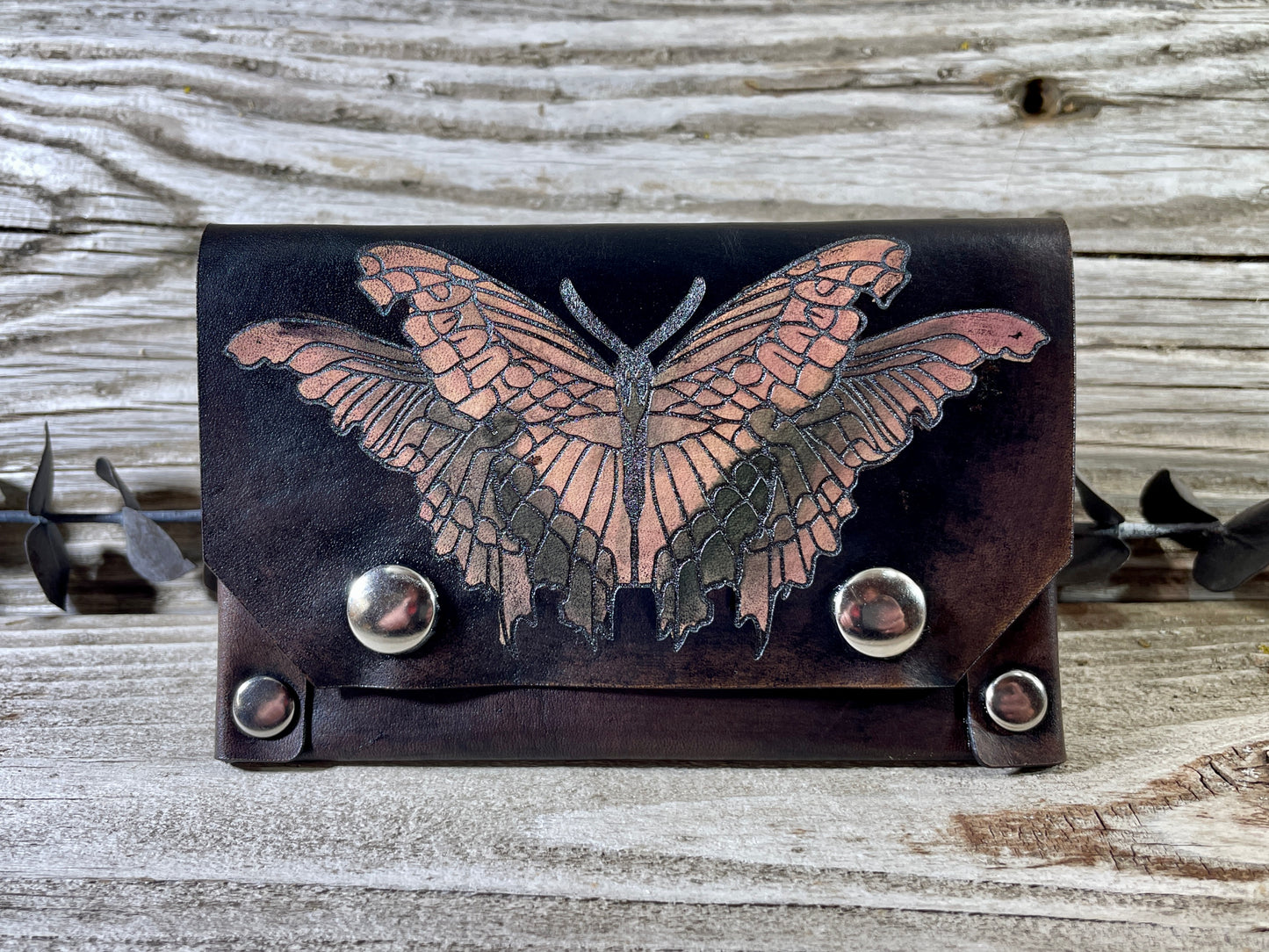 Butterfly Noir Slim Card Wallet