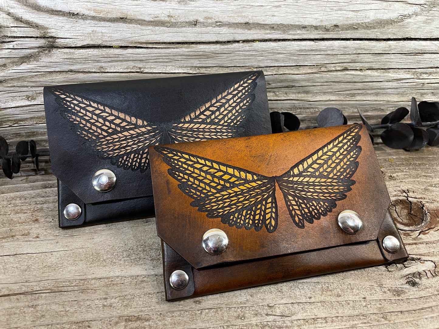 Leather Wings Slim Card Wallet