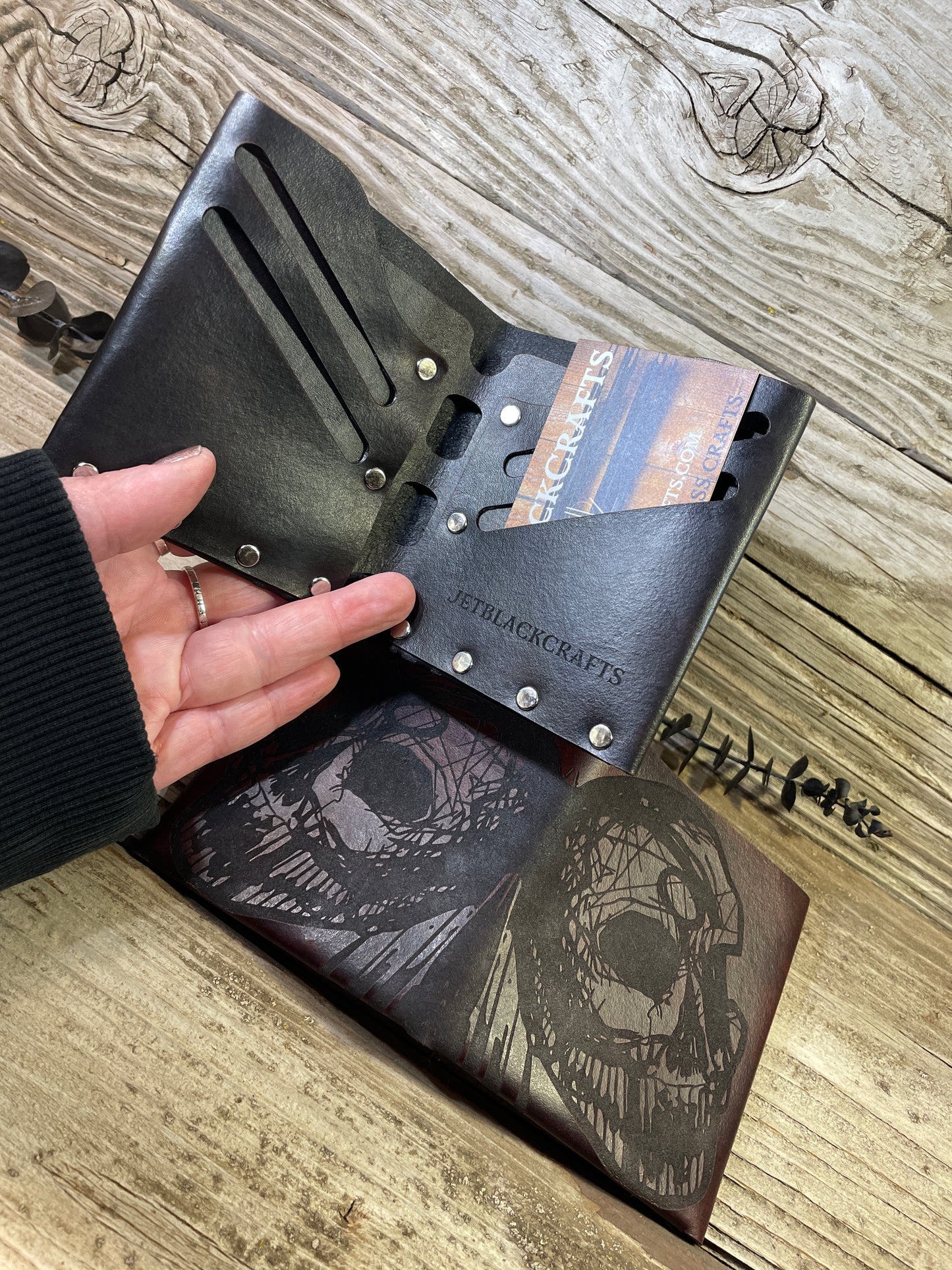 Chaos Skull Leather By-Fold Wallet