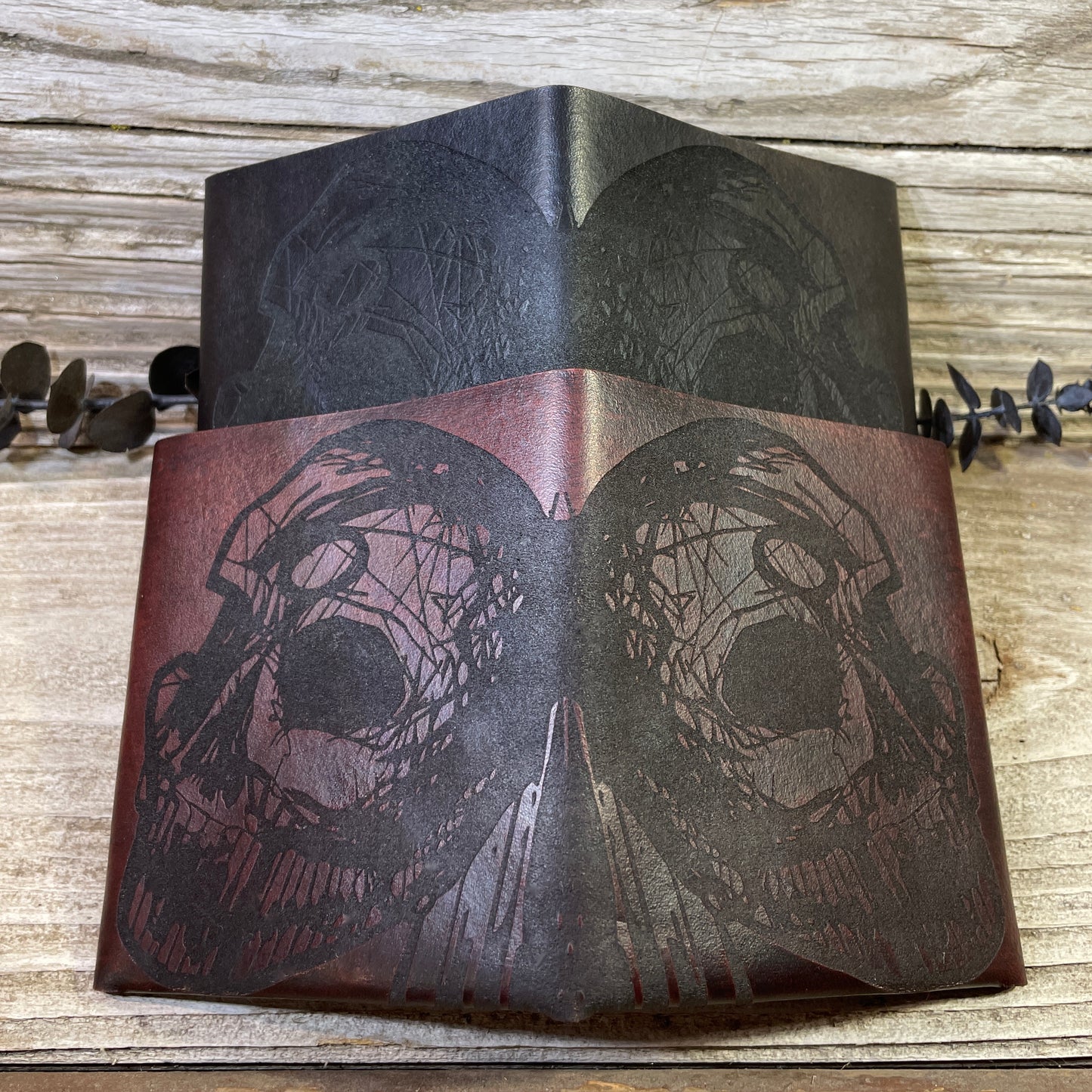 Chaos Skull Leather By-Fold Wallet