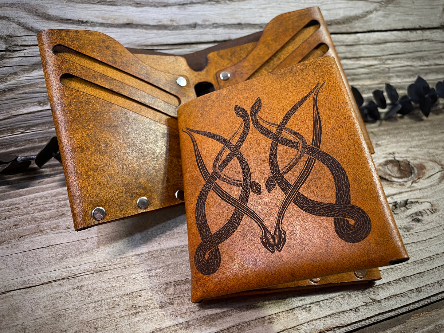Serpent Celtic Leather By-Fold Wallet
