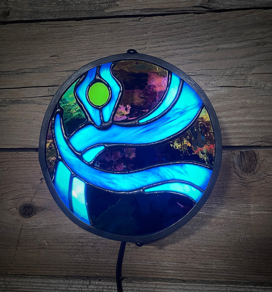 Coiled Snake Stained-glass Light box