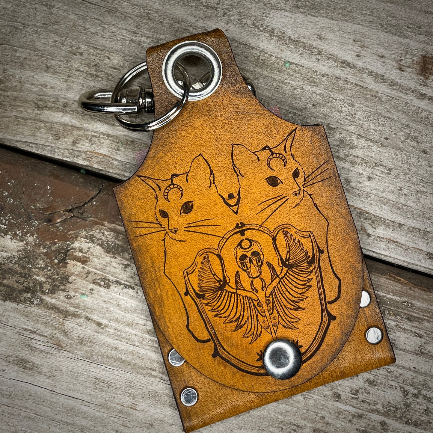 Bringer of Death(cat) Leather KeyChain Card Wallet