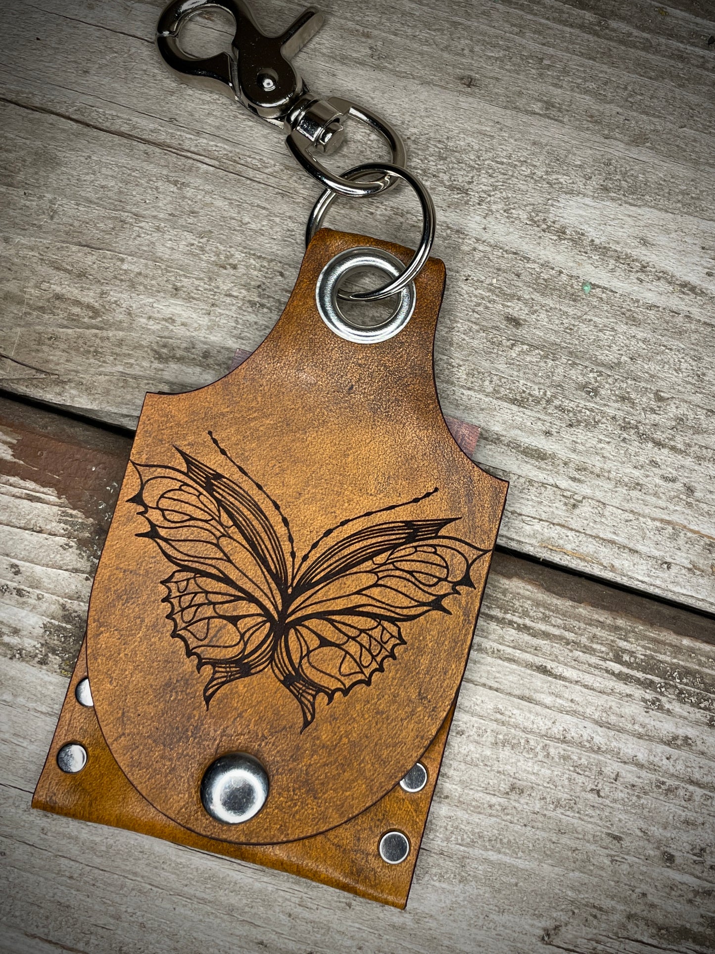 Butterfly Leather KeyChain Card Wallet