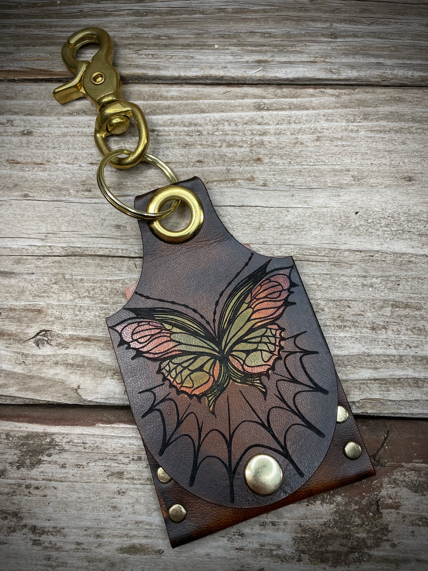 Butterfly Leather KeyChain Card Wallet