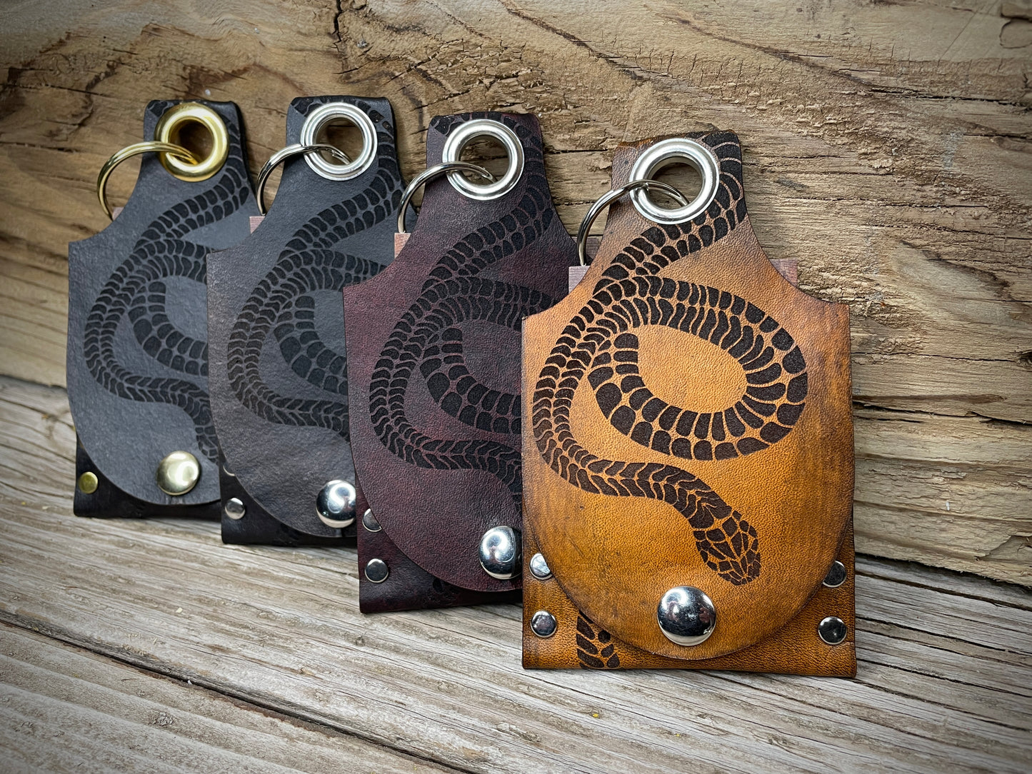 Snake Leather KeyChain Card Wallet