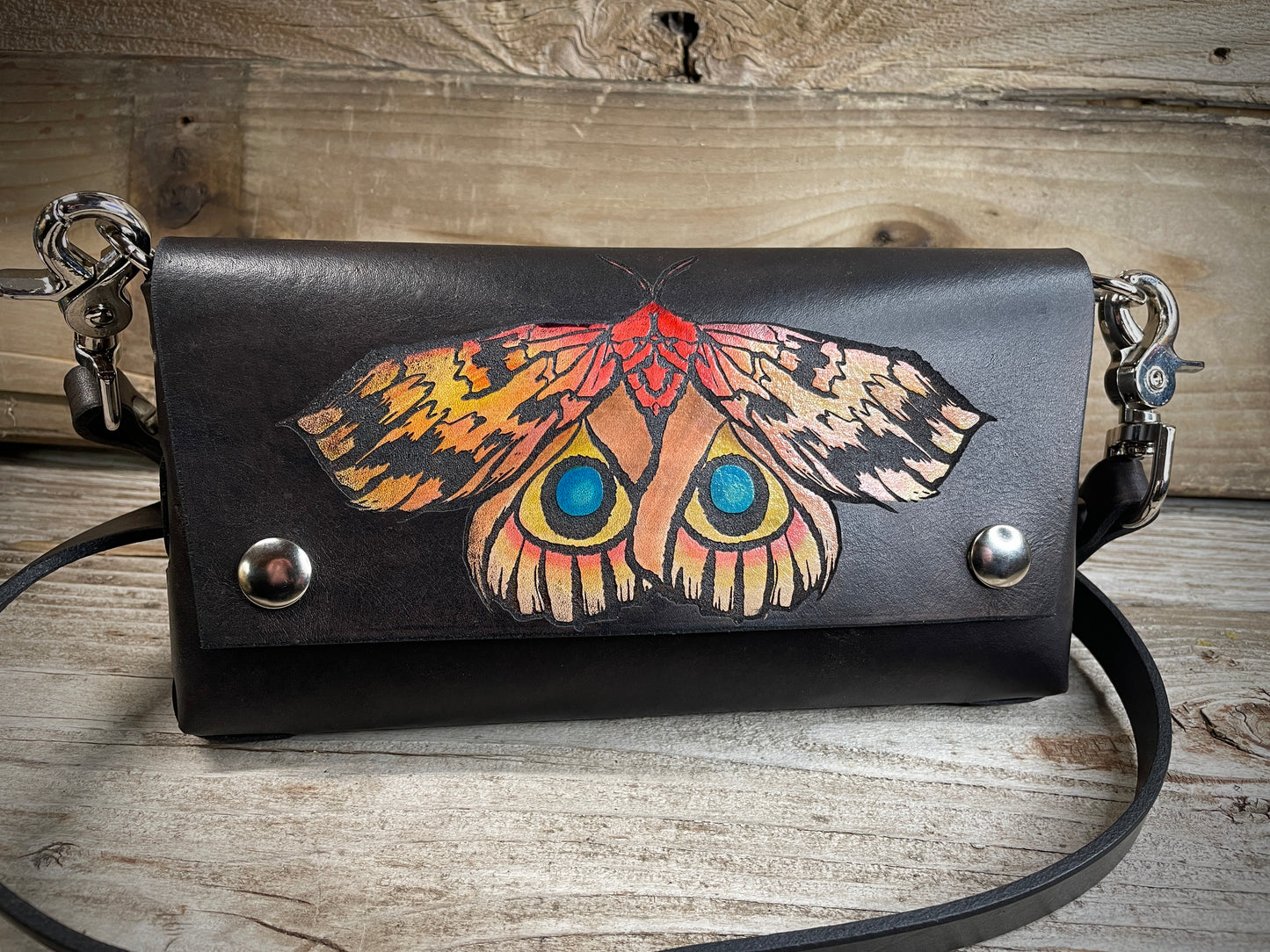 Io Moth Leather Crossbody  Belt Bag