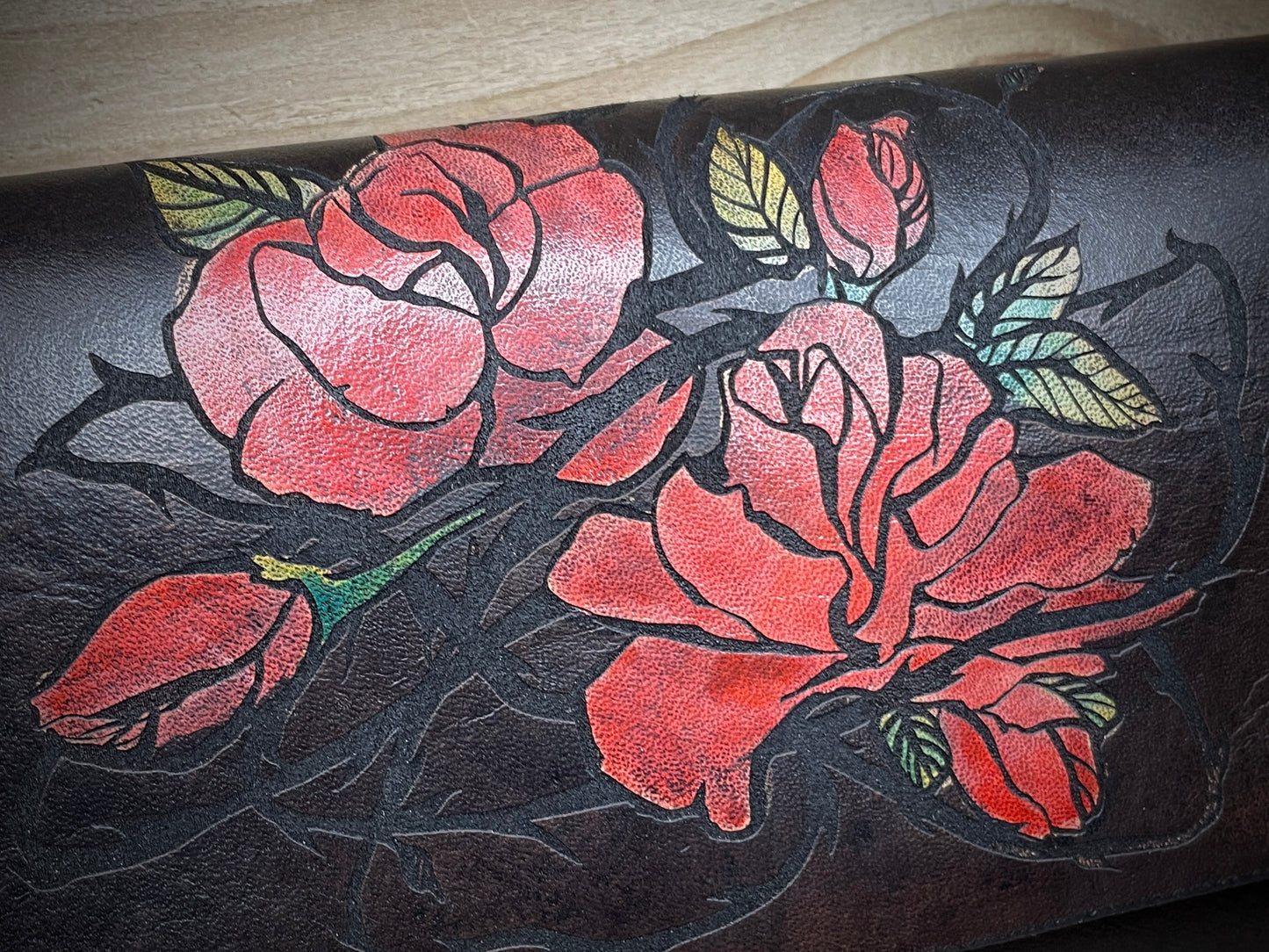 Thorn Rose Leather Crossbody  Belt Bag