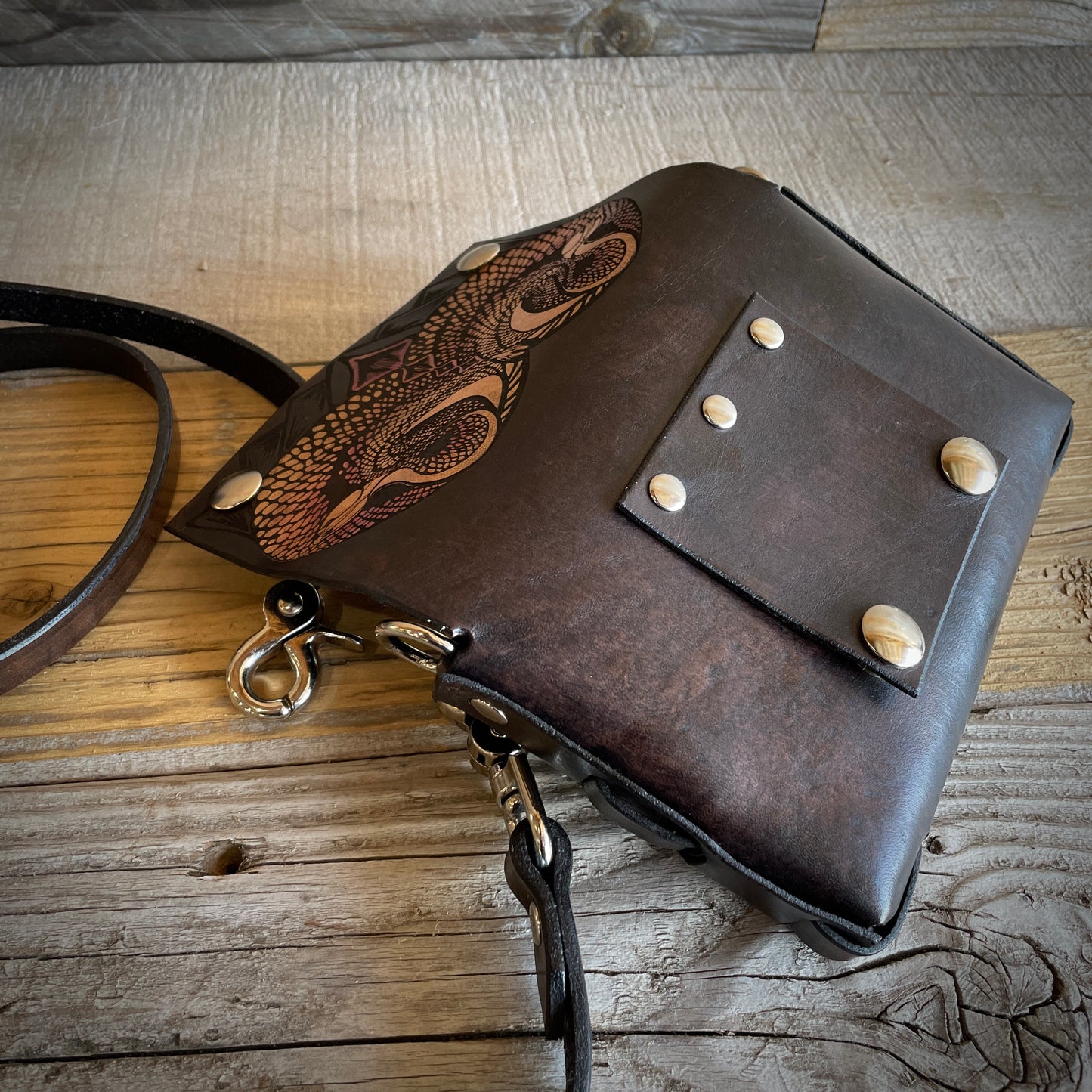 Rose Serpent Leather Belt Bag Crossbody Bag