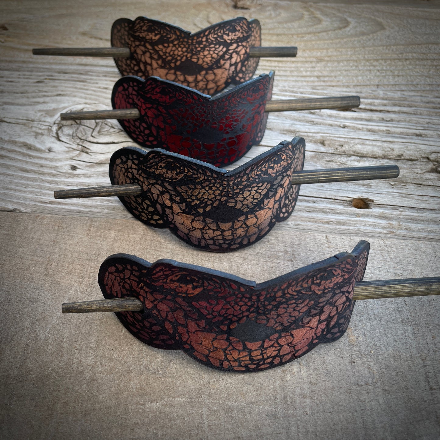 Twisted Serpent Leather Hair Pin