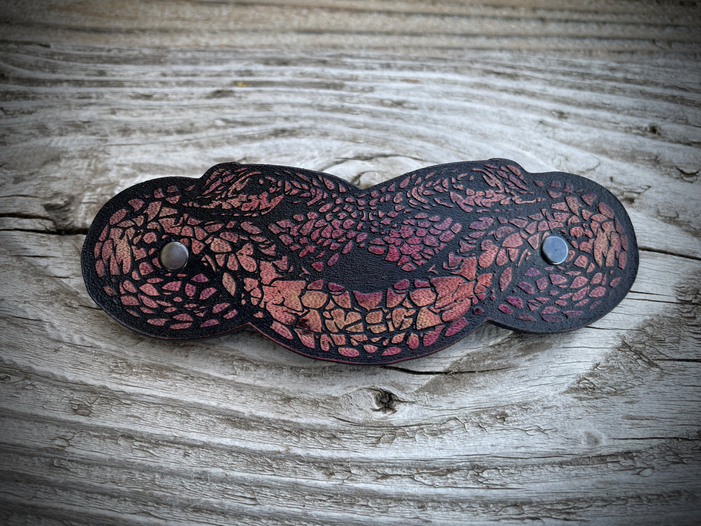Twisted Serpent Leather Hair Barrette