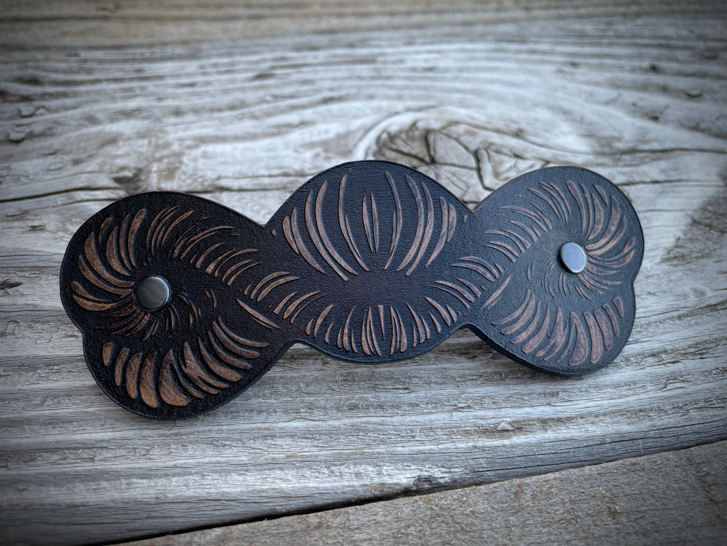 Coiled Leather Hair Barrette
