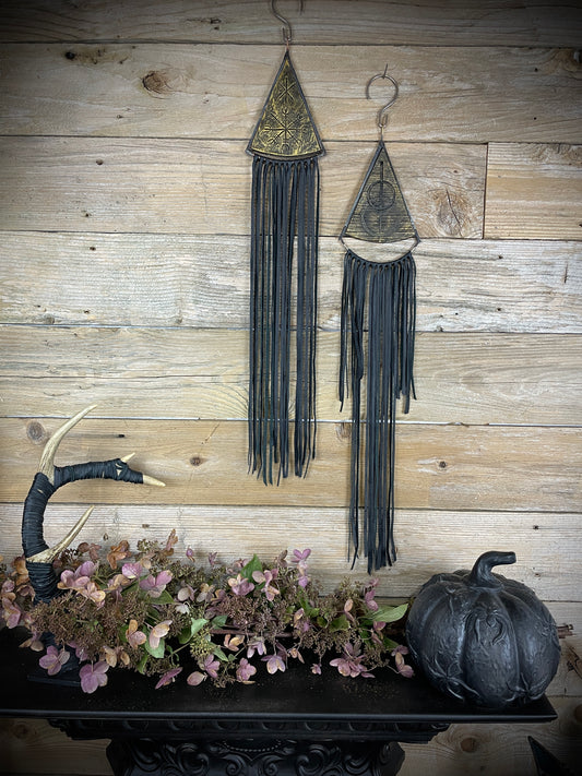 Viking Leather Fringe Wall Hanging